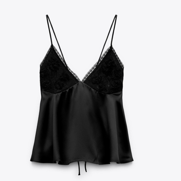 NWT ZARA SATIN LACE EMBROIDERY TOP SIZE XXL - Picture 6 of 15